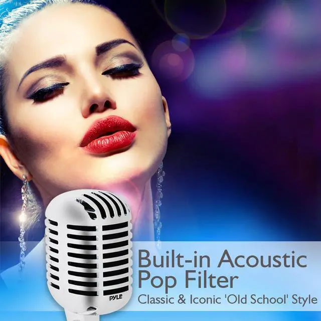 Alt view image 18 of 19 - PylePro - Classic Retro Vintage Style Dynamic Vocal Microphone with 16ft XLR Cable (Silver)