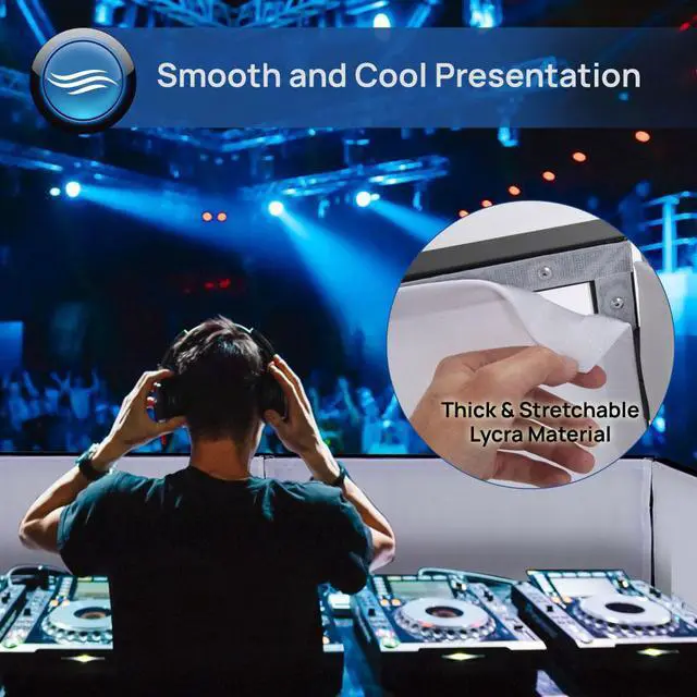 Alt view image 6 of 7 - Pyle PDJFAC02 20x68x16 Inch Tabletop DJ Booth Cover Screen Scrim Panel Facade