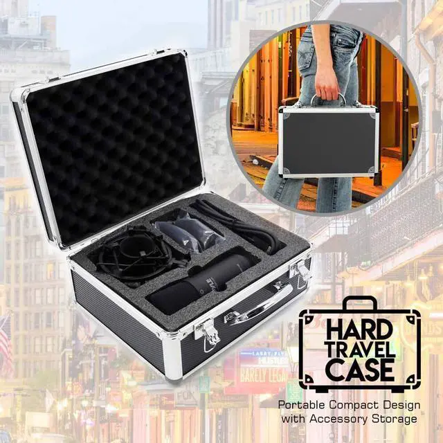 Alt view image 6 of 7 - Pyle PDMIKT100 Pro Audio Recording Computer Microphone Kit with Travel Case