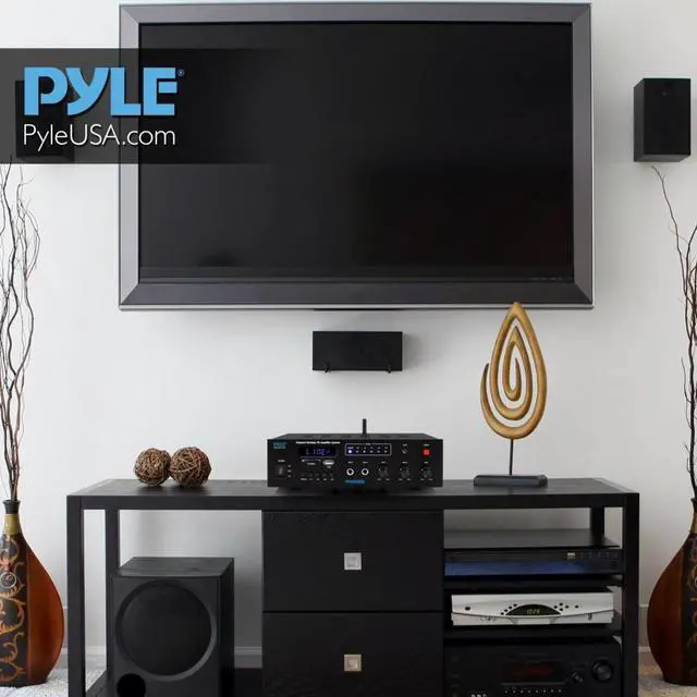Alt view image 20 of 20 - Bluetooth Public Address Amplifier - Compact PA Speaker & Microphone Receiver System with (2) Mic Inputs, MP3/USB/SD Readers, FM Radio (300 Watt)