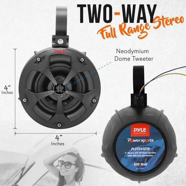 Alt view image 3 of 17 - 4" WTPF SPEAKERS W/ LGHT
