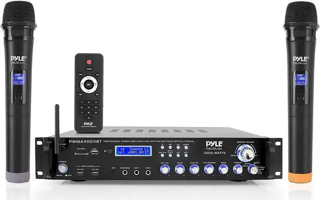 Main image of Pyle 3000W 4 Channel Bluetooth Hybrid Preamplifier System w/Microphones & Remote