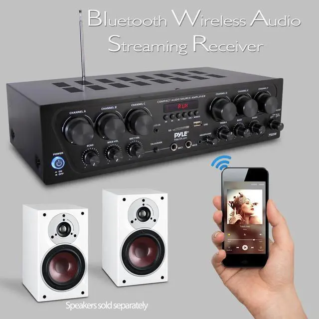 Alt view image 8 of 11 - Pyle PTA62BT Bluetooth Home Audio 750 Watt 6 Channel Amplifier Stereo Receiver