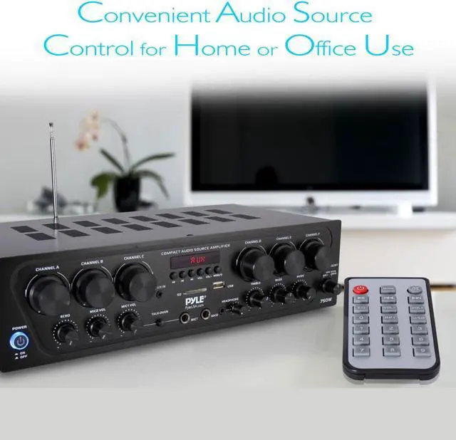 Alt view image 9 of 11 - Pyle PTA62BT Bluetooth Home Audio 750 Watt 6 Channel Amplifier Stereo Receiver