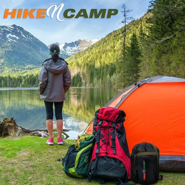 Alt view image 7 of 8 - SereneLife 85 x 57.1 Inch Waterproof Double Sleeping Bag with 2 Pillows, Green