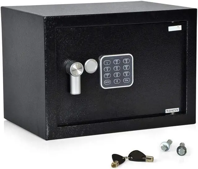 Alt view image 2 of 11 - Compact Electronic Safe Box with Mechanical Override, Includes Keys