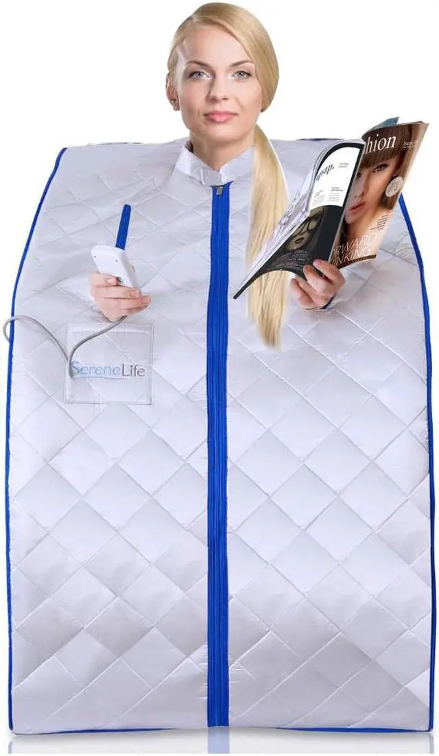 Alt view image 2 of 8 - SereneLife SLISAU10SL Compact & Portable Infrared Sauna, Silver
