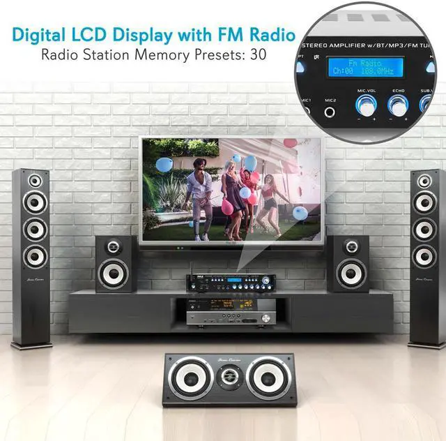 Alt view image 7 of 9 - Pyle 3000 Watt Pro Home Audio Multi Channel Bluetooth Hybrid Amplifier Receiver