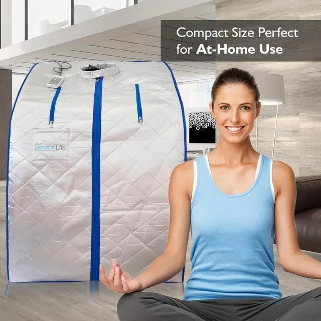 Alt view image 7 of 8 - SereneLife SLISAU10SL Compact & Portable Infrared Sauna, Silver