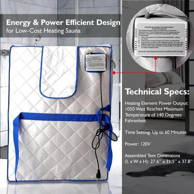 Alt view image 5 of 8 - SereneLife SLISAU10SL Compact & Portable Infrared Sauna, Silver