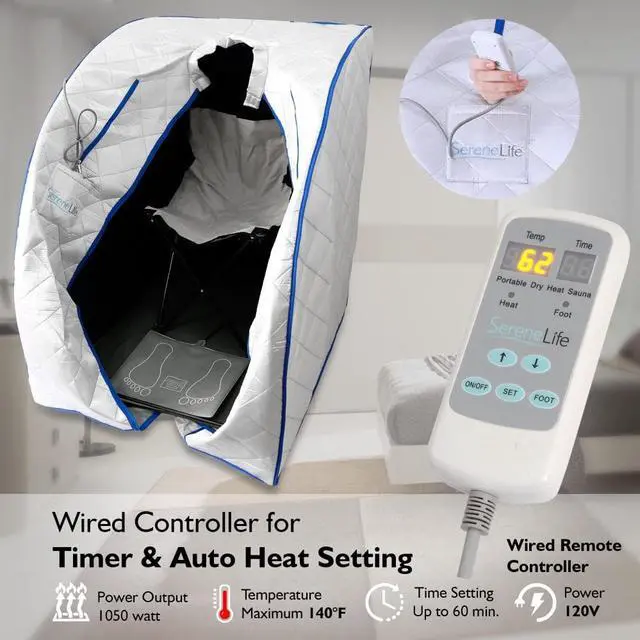 Alt view image 4 of 8 - SereneLife SLISAU10SL Compact & Portable Infrared Sauna, Silver