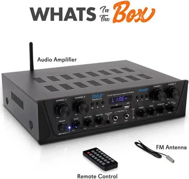 Alt view image 5 of 6 - Pyle PTA44BT.5 Bluetooth Home Audio 500 Watt 4 Channel Amplifier Stereo Receiver