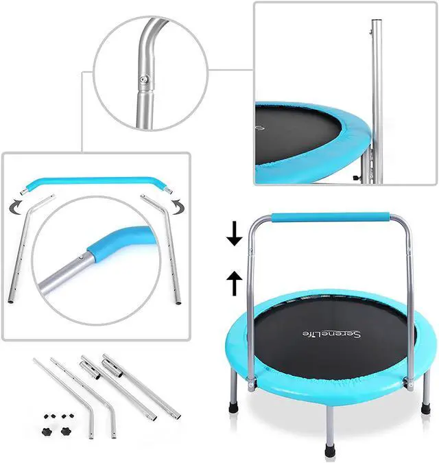 Alt view image 7 of 8 - SereneLife SLELT367 Sports Exercise Spring-less Trampoline - Kid Size