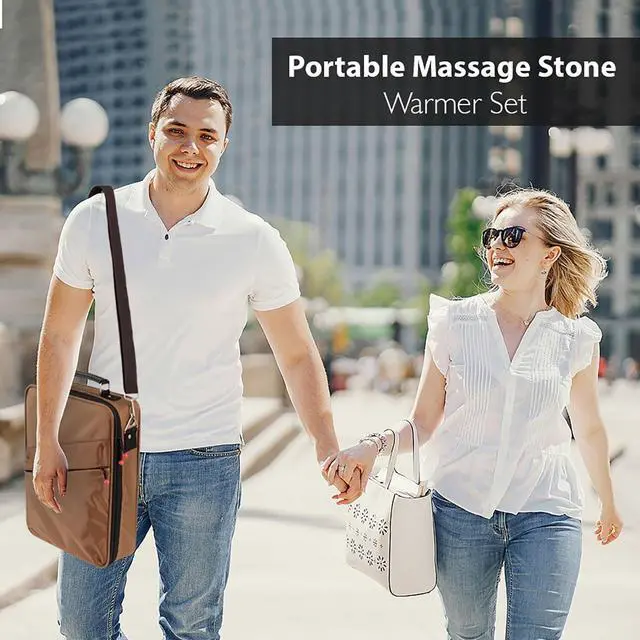 Alt view image 6 of 7 - SereneLife Portable Hot Stone Massage Warmer Set & Spa Kit with 12 Round Stones