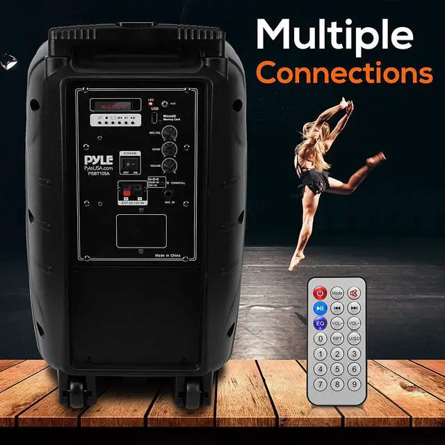 Alt view image 5 of 5 - Pyle PSBT105A Bluetooth Portable Stereo Karaoke Speaker with Wireless Microphone