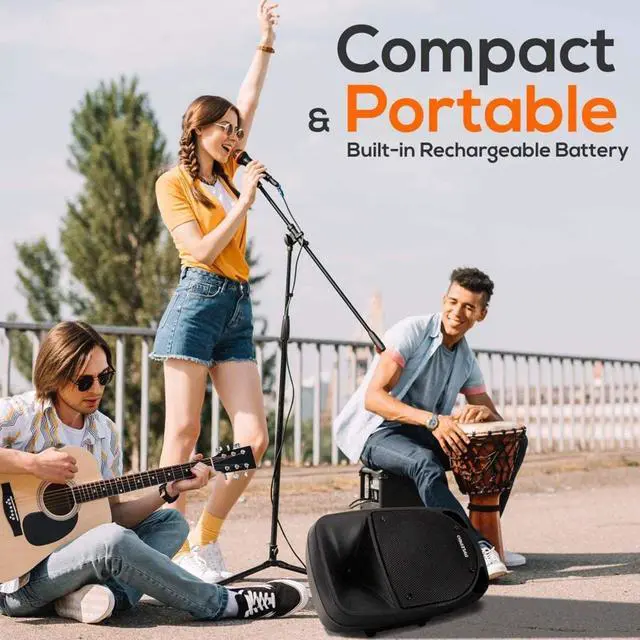 Alt view image 3 of 6 - Pyle PSBT125A 1200W Bluetooth Karaoke Speaker w/ Wireless Microphone & Remote