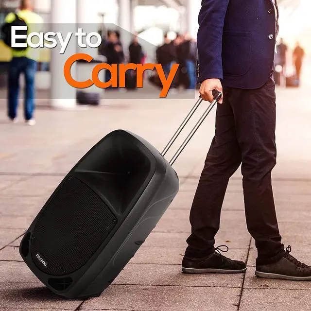Alt view image 3 of 5 - Pyle PSBT105A Bluetooth Portable Stereo Karaoke Speaker with Wireless Microphone