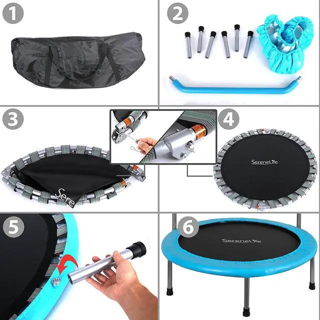 Alt view image 6 of 8 - SereneLife SLELT367 Sports Exercise Spring-less Trampoline - Kid Size