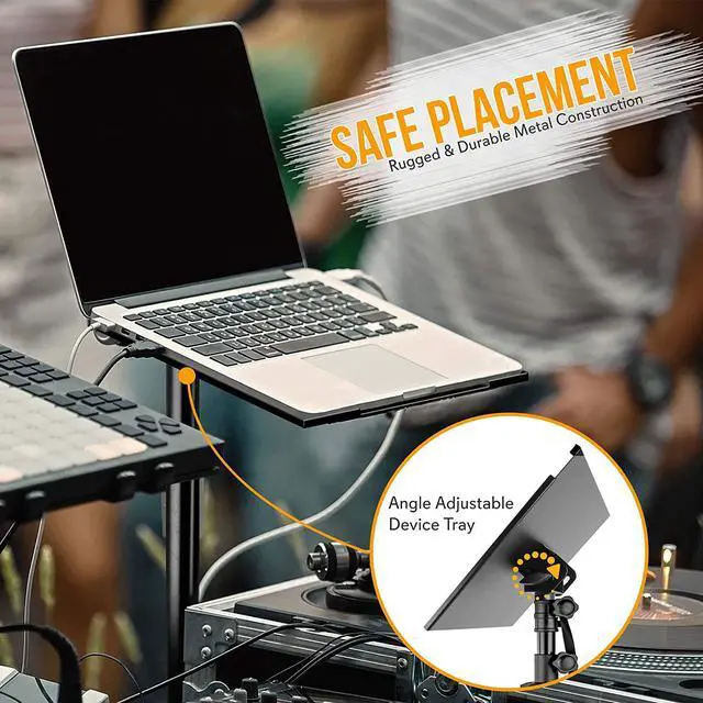 Alt view image 7 of 20 - Pyle PLPTS7 Universal Device Stand with Height Adjustable Tripod Mount for Projector, Laptop, Notebook, Mixer and DJ Equipment