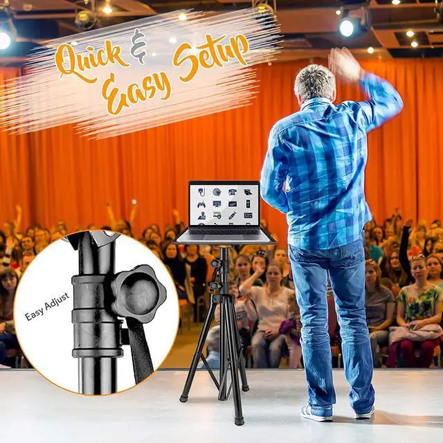 Alt view image 5 of 20 - Pyle PLPTS7 Universal Device Stand with Height Adjustable Tripod Mount for Projector, Laptop, Notebook, Mixer and DJ Equipment