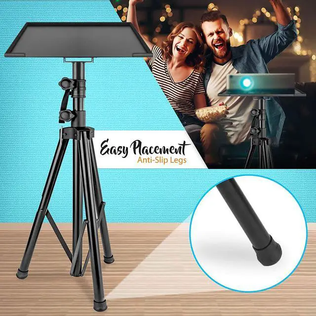Alt view image 6 of 20 - Pyle PLPTS7 Universal Device Stand with Height Adjustable Tripod Mount for Projector, Laptop, Notebook, Mixer and DJ Equipment