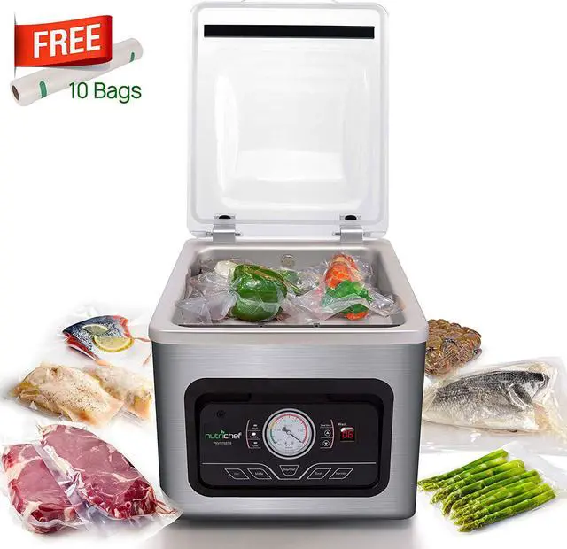 Alt view image 2 of 6 - NutriChef PKVS70STS Chamber Food Electric Air Vacuum Sealer Preserver System