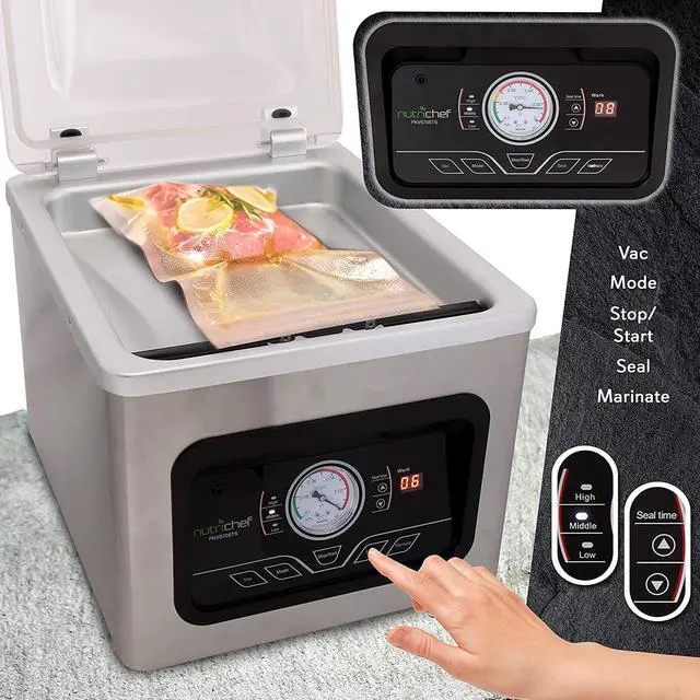 Alt view image 5 of 6 - NutriChef PKVS70STS Chamber Food Electric Air Vacuum Sealer Preserver System