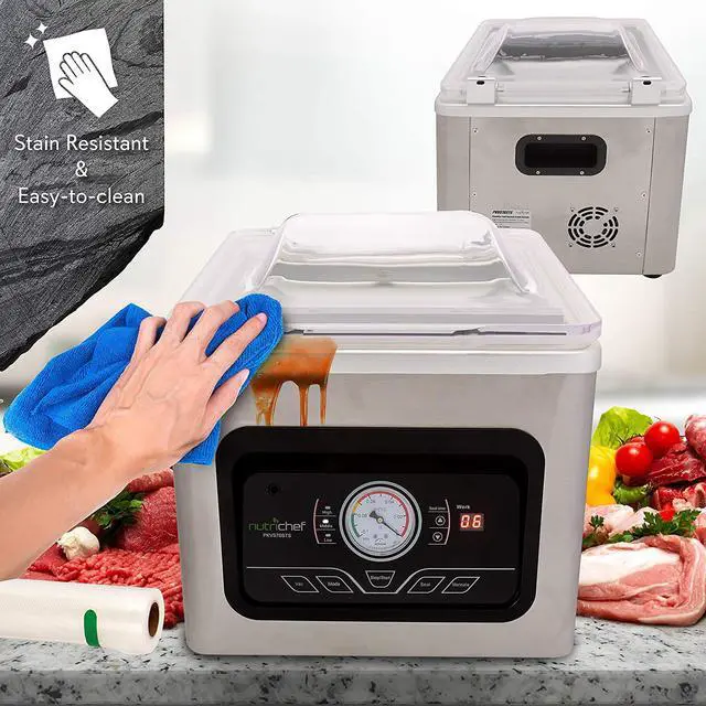 Alt view image 4 of 6 - NutriChef PKVS70STS Chamber Food Electric Air Vacuum Sealer Preserver System