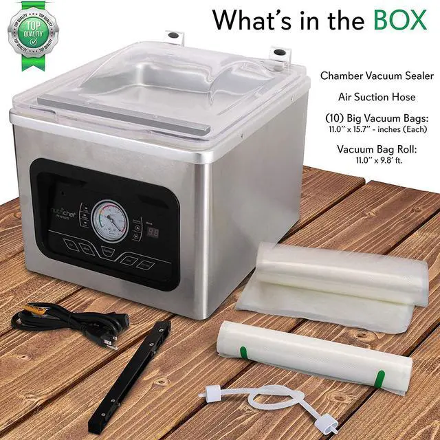 Alt view image 6 of 6 - NutriChef PKVS70STS Chamber Food Electric Air Vacuum Sealer Preserver System