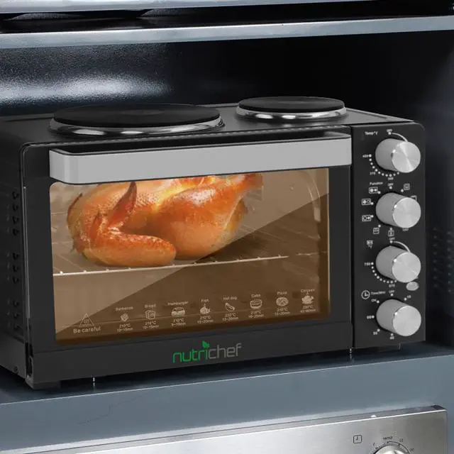Alt view image 6 of 11 - Nutrichef PKRTO28 pkrto Rotisserie Cooker and Dual Hotplates