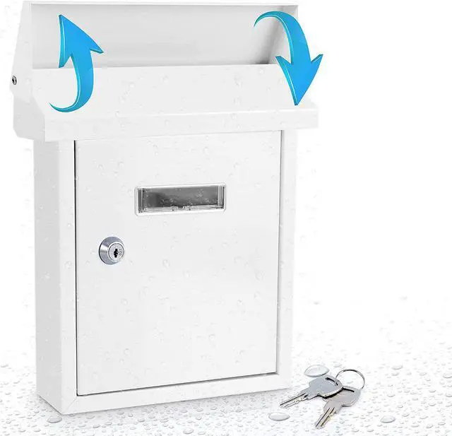 Alt view image 2 of 12 - SereneLife SLMAB01 Indoor & Outdoor Wall Mount Locking Mailbox, Galvanized Steel