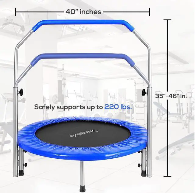 Alt view image 3 of 7 - SereneLife 40 Inch Portable Highly Elastic Jumping Sports Trampoline, Adult Size