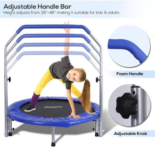 Alt view image 4 of 7 - SereneLife 40 Inch Portable Highly Elastic Jumping Sports Trampoline, Adult Size