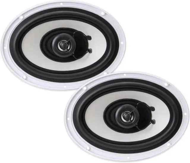Alt view image 3 of 7 - Pyle PLMR692 6 x 9 Inch 260 Watt Water Resistant Marine Speakers, White (1 Pair)