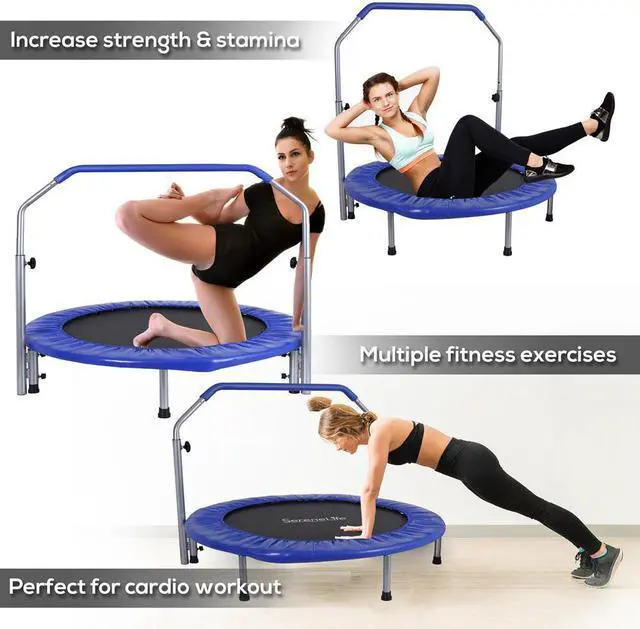 Alt view image 2 of 7 - SereneLife 40 Inch Portable Highly Elastic Jumping Sports Trampoline, Adult Size
