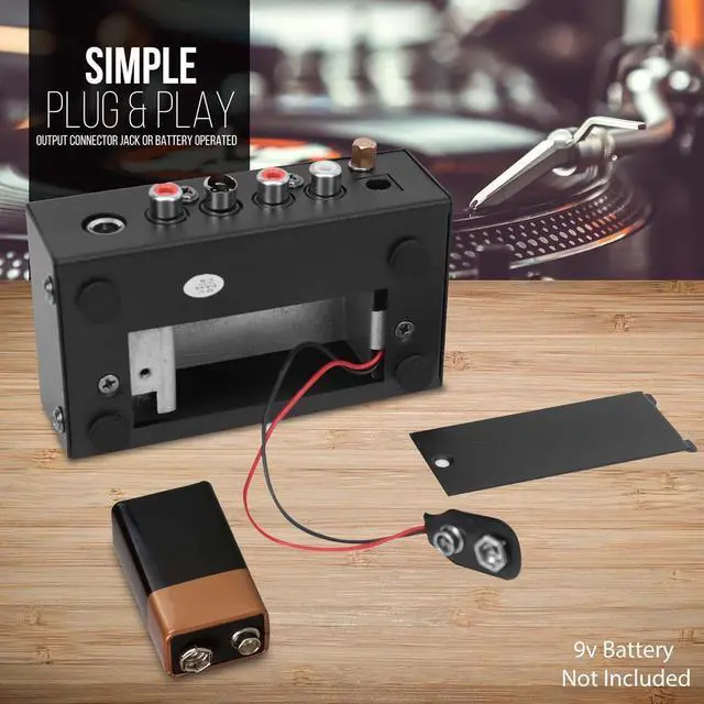 Alt view image 13 of 16 - Pyle - Ultra Compact Phono Turntable Pre-Amplifier w/ 9 V Battery Compartment