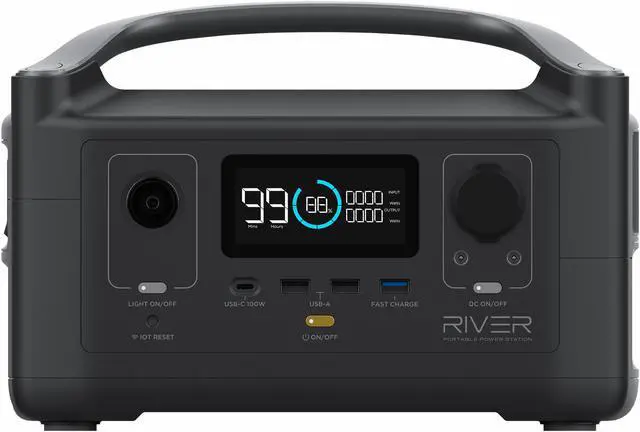 Alt view image 7 of 7 - EcoFlow RIVER 600 Portable Power Station 288Wh Capacity,Solar Generator,600W AC Output for Outdoor Camping,Home Backup,Emergency,RV,off-Grid