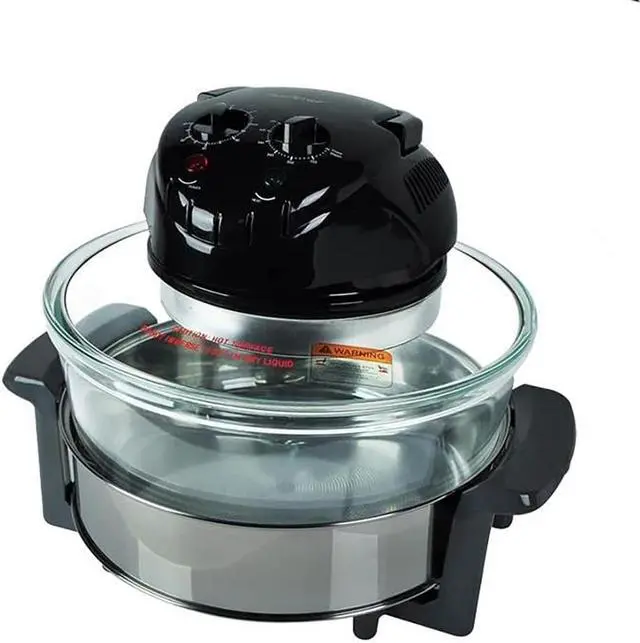 Alt view image 2 of 8 - nutrichef convection countertop toaster oven  healthy kitchen air fryer roaster oven, bake, grill, steam broil, roast & airfry , includes glass bowl, broil rack and toasting rack, 120v  pkcov45