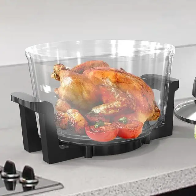 Alt view image 6 of 8 - nutrichef convection countertop toaster oven  healthy kitchen air fryer roaster oven, bake, grill, steam broil, roast & airfry , includes glass bowl, broil rack and toasting rack, 120v  pkcov45