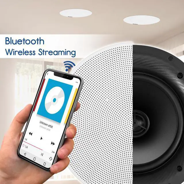 Alt view image 8 of 9 - PYLE PDICBT67 DUAL 6.5IN BT CEILING/WALL SPEAKER KIT