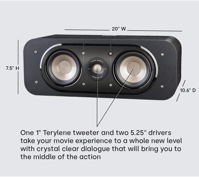 Alt view image 19 of 20 - Polk Audio Signature Series S30 American Hi-Fi Home Theater Center Speaker (Black)