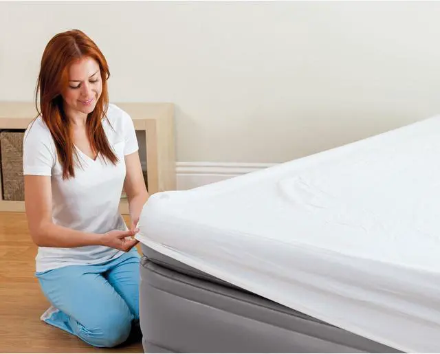 Alt view image 5 of 6 - Intex Dura Beam Plus Fiber-Tech Elevated Air Mattress with Built-In Pump, Queen
