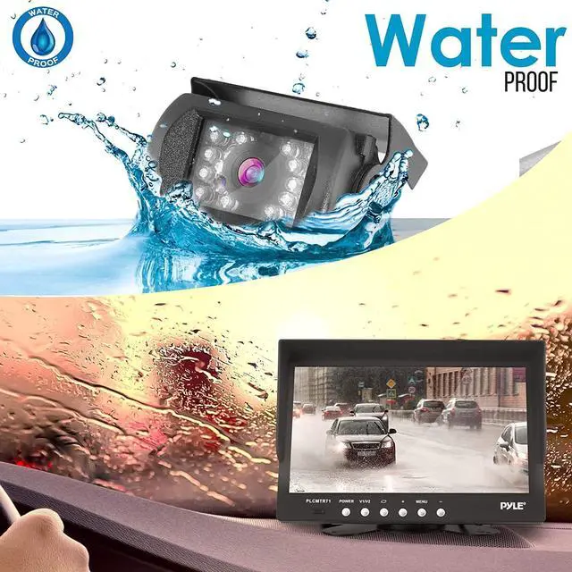 Alt view image 3 of 8 - Pyle PLCMTR71 Weatherproof Rearview Backup Camera w/ 7 Inch Monitor Video System