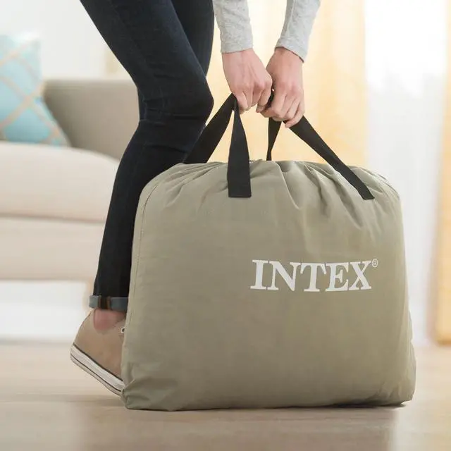 Alt view image 6 of 6 - Intex Dura Beam Plus Fiber-Tech Elevated Air Mattress with Built-In Pump, Queen