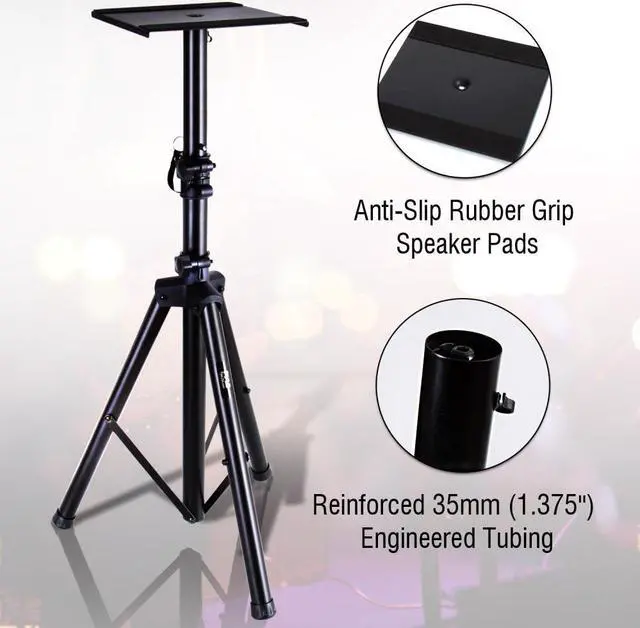 Alt view image 3 of 6 - Pyle PSTND32 Universal Tripod Dual Studio Monitor Speaker Stand Mount Kit, Pair