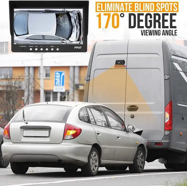 Alt view image 6 of 8 - Pyle PLCMTR71 Weatherproof Rearview Backup Camera w/ 7 Inch Monitor Video System