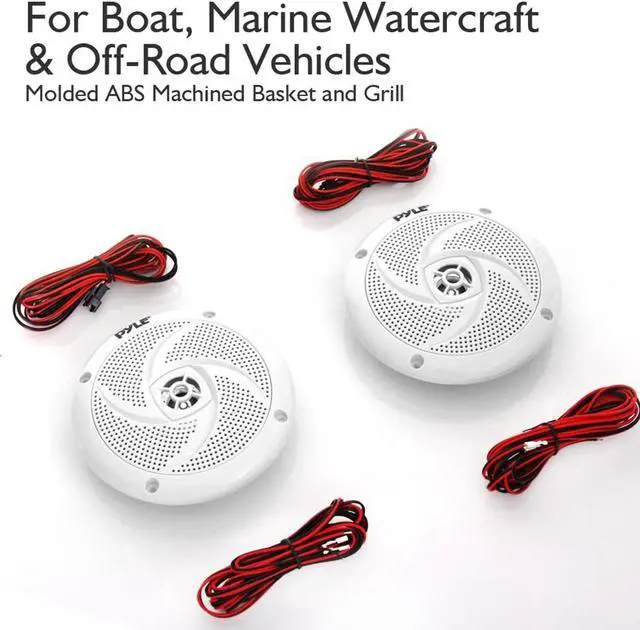 Alt view image 3 of 6 - Pyle PLMRS63WL Low-Profile Slim Style Waterproof Rated Marine Speaker