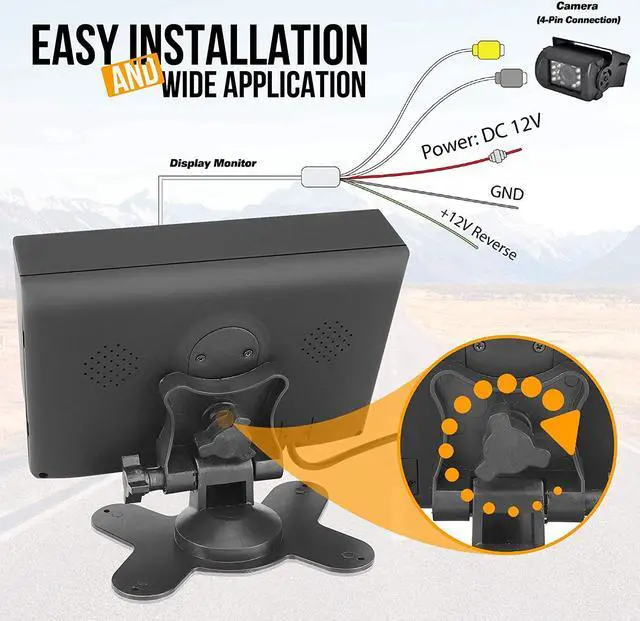 Alt view image 2 of 8 - Pyle PLCMTR71 Weatherproof Rearview Backup Camera w/ 7 Inch Monitor Video System