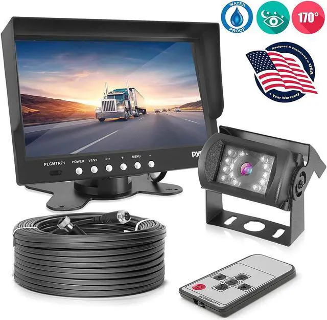 Main image of Pyle PLCMTR71 Weatherproof Rearview Backup Camera w/ 7 Inch Monitor Video System