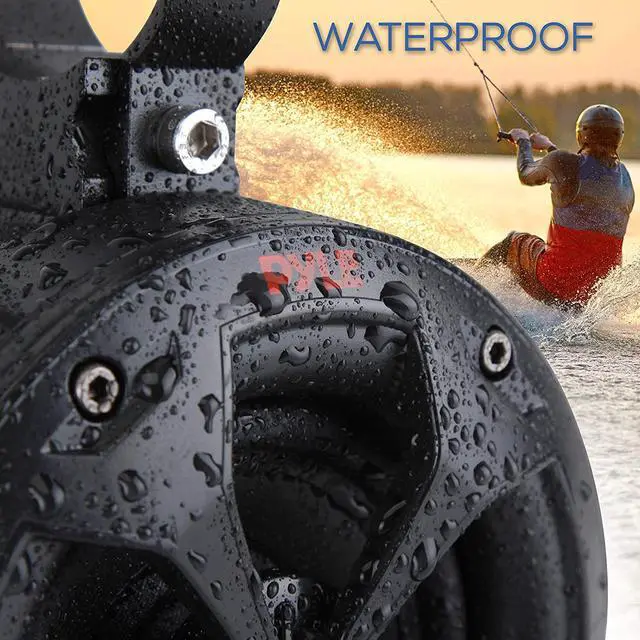 Alt view image 3 of 8 - Pyle PLUTV46BTA 2 Way 4 Inch Off Road Bluetooth 800W Waterproof Marine Speakers